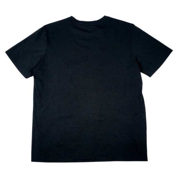 XL Smiley Face & Daisy Graphic Black T-Shirt Short Sleeve Cotton Casual Crewneck - Picture 4 of 9